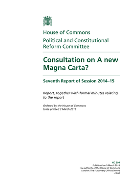 Consultation on a New Magna Carta?