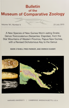 Bulletin of the Museum of Comparative Zoology at Harvard