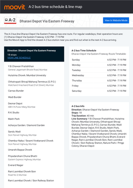 A-2 Bus Time Schedule & Line Route