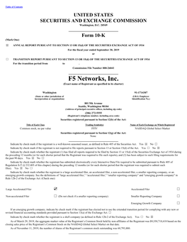 F5 Networks, Inc. (Exact Name of Registrant As Specified in Its Charter)