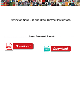 Remington Nose Ear and Brow Trimmer Instructions