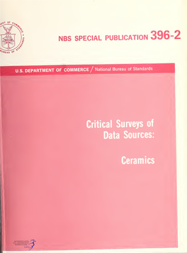 Ceramics NATIONAL BUREAU of STANDARDS