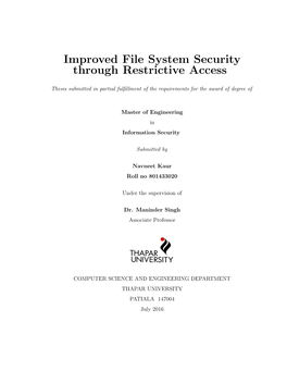 Improved File System Security Through Restrictive Access