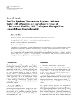 Two New Species of Chaetopteryx Stephens, 1837 from Turkey with a Description of the Unknown Female of C. Bektasensis Sipahiler, 2008 (Trichoptera, Limnephilidae