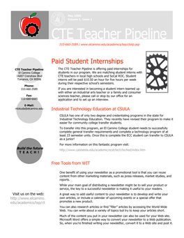 CTE Teacher Pipeline