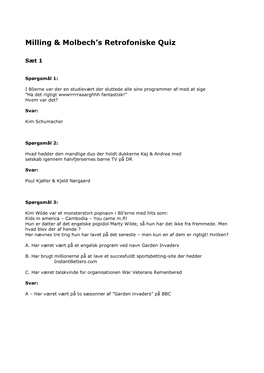 Milling & Molbech's Retrofoniske Quiz