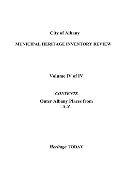 Municipal Heritage Inventory Review