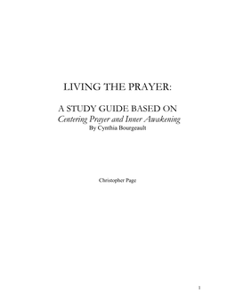 Centering Prayer and Inner Awakening Study Guide