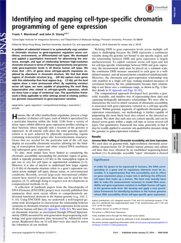 Identifying and Mapping Cell-Type-Specific Chromatin PNAS PLUS Programming of Gene Expression