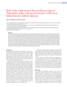 Birds of the South-Western Deccan Plateau Region of Maharashtra, India, with Special Reference to the Great Indian Bustard Ardeotis Nigriceps