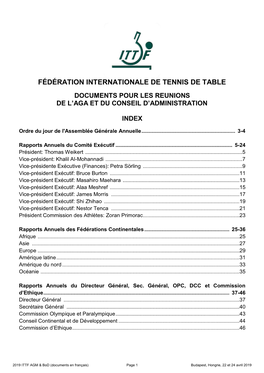 Fédération Internationale De Tennis De Table
