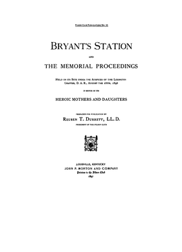The Siege of Bryan's Station