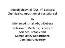 Chemical Composition of Bacterial Cell