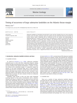 Timing of Occurrence of Large Submarine Landslides on the Atlantic Ocean Margin