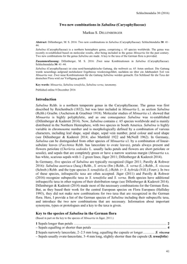 Two New Combinations in Sabulina (Caryophyllaceae) Markus S