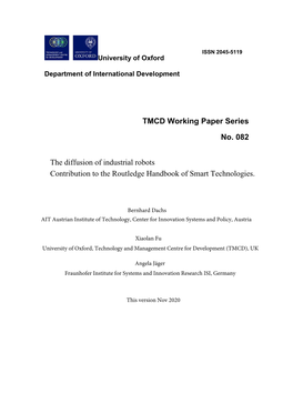 The Diffusion of Industrial Robots Contribution to the Routledge