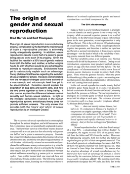 The Origin of Gender and Sexual Reproduction — Harrub and Thompson