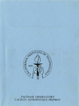 Palomar Observatory Caltech Astrophysics Preprint Palomar Observatory Annual Report 1992