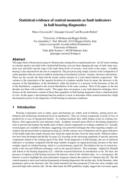 Statistical Evidence of Central Moments As Fault Indicators in Ball Bearing Diagnostics