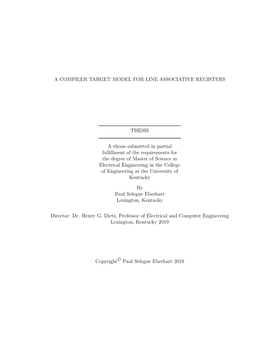 A Compiler Target Model for Line Associative Registers