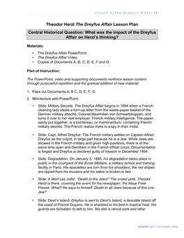 ZIONISM 101 | the Dreyfus Affair Lesson 6/The Dreyfus Affair | 2