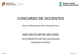 Grupo De Recrutamento 260 - Educação Física