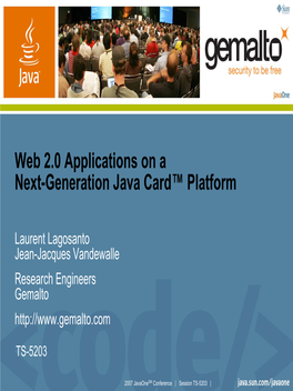Web 2.0 Applications on a Next-Generation Java Card™ Platform