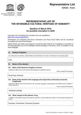 Representative List ICH-02 – Form