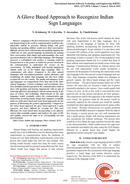 A Glove Based Approach to Recognize Indian Sign Languages