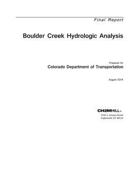 Root Boulder Creek Hydrologic Analysis