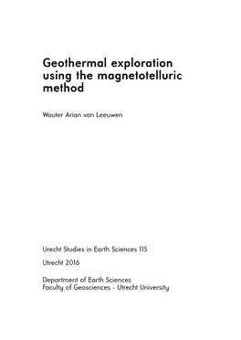 Geothermal Exploration Using the Magnetotelluric Method