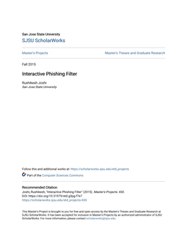 Interactive Phishing Filter