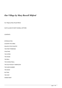 Our Village by Mary Russell Mitford&lt;/H1&gt;