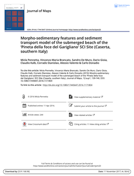 Morpho-Sedimentary Features and Sediment Transport Model of the Submerged Beach of the ‘Pineta Della Foce Del Garigliano’ SCI Site (Caserta, Southern Italy)