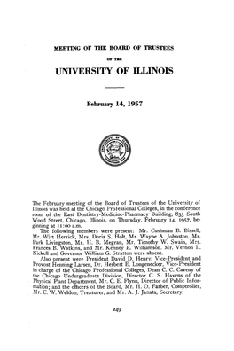 February 14, 1956, Minutes | UI Board of Trustees