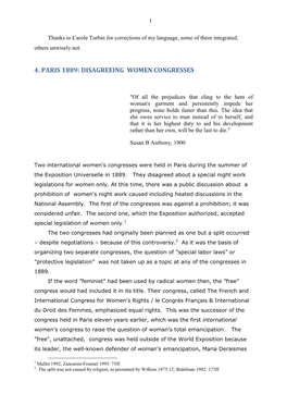 4. Paris 1889: Disagreeing Women Congresses