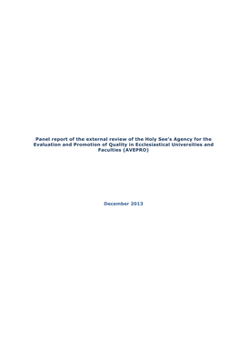 AVEPRO External Review Report, 2013 2