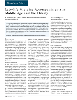 Late-Life Migraine Accompaniments in Middle Age and the Elderly