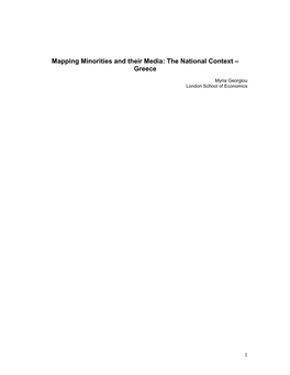 Mapping Minorities and Their Media: the National Context – Greece