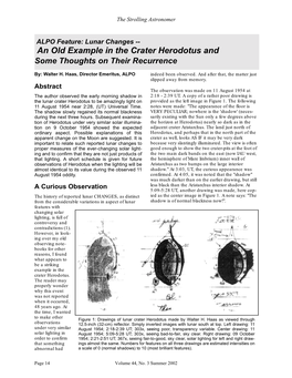 Lunar Changes -- an Old Example in the Crater Herodotus and Some Thoughts on Their Recurrence