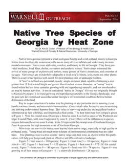 Native Tree Species of Georgia by Heat Zone 2016