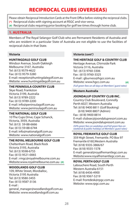 Reciprocal Clubs (Overseas)