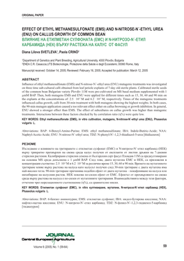 Ems) and N-Nitrose-N´-Ethyl Urea (Enu