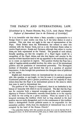 The Papacy and International Law