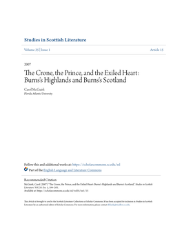 Burns's Highlands and Burns's Scotland Carol Mcguirk Florida Atlantic University