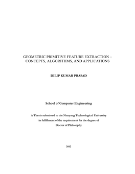 Geometric Primitive Feature Extraction – Concepts, Algorithms, and Applications