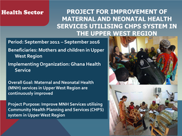 Project for Improvement of Maternal and Neonatal Health Services