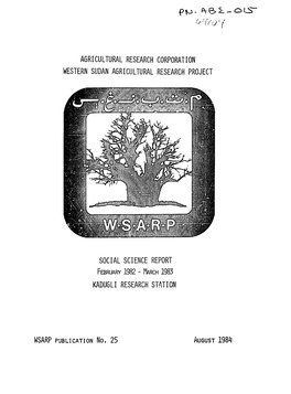 Western Sudan Agricultural Research Project