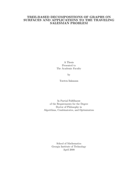 Tree-Based Decompositions of Graphs on Surfaces and Applications to the Traveling Salesman Problem