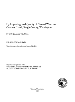 Hydrogeology and Quality of Ground Water on Guemes Island, Skagit County, Washington